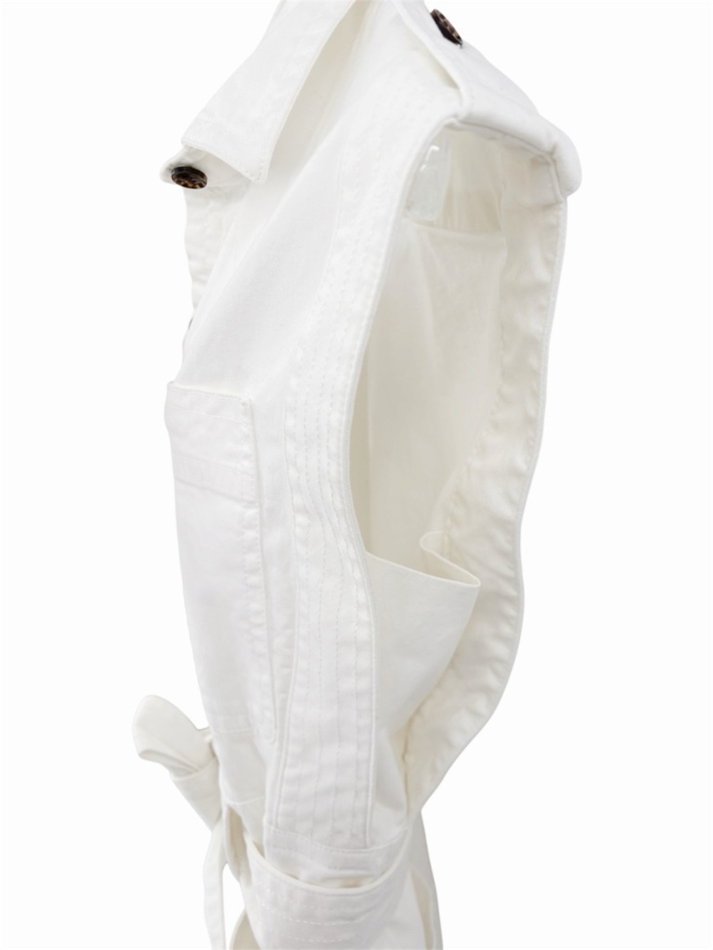 BANANA REPUBLIC Utility Jumpsuit in White Linen-Blend XS - Picture 6 of 11